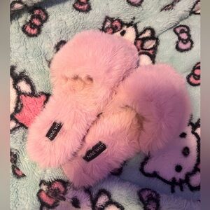 Nine West Blush Furry Slippers